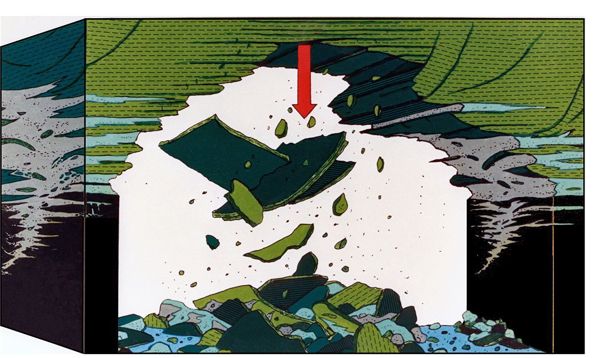 Roof falls are common above clay veins (modified from Greb and Cobb, 1987).